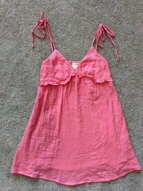 NEW Women’s Pink Lily Pink Tie-Strap V-Neck Dress- Size Large